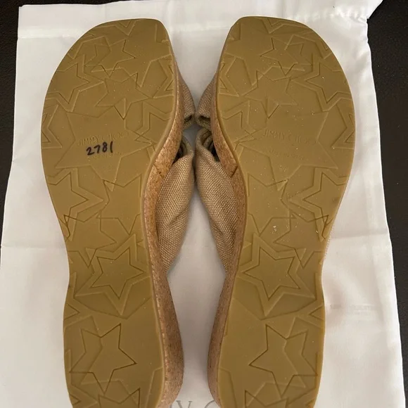 NEW JIMMY CHOO Avenue Crisscross Wedge Slide Sandals - Picture 9 of 12